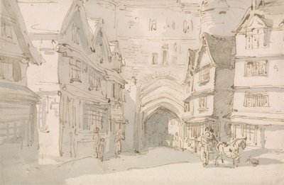 The South Gate, Exeter by Thomas Rowlandson
